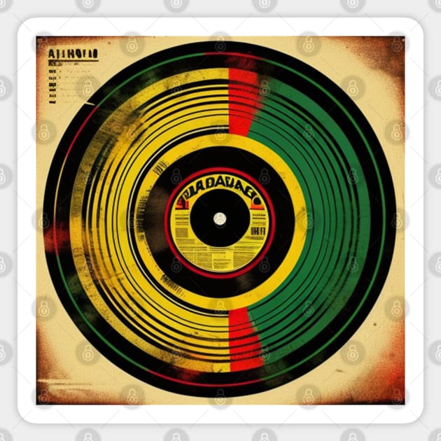 Reggae Music Rasta Colors Vinyl Album Sticker by musicgeniusart